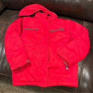 SOLD - Drift Boys Snow Bin and Jacket Set - Size Small (8) - Bright Red